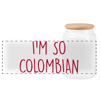 I'm so Colombian Kolumbien - Panorama Keksdose mit Holzdeckel - Weiß - Vorne