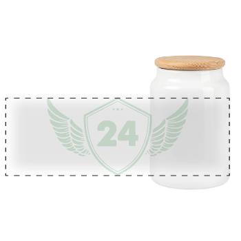 24 Shield with wings - Panoramic Cookie Jar with Wooden Lid - white - Front