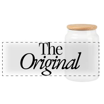 The Original - Panoramic Cookie Jar with Wooden Lid - white - Front