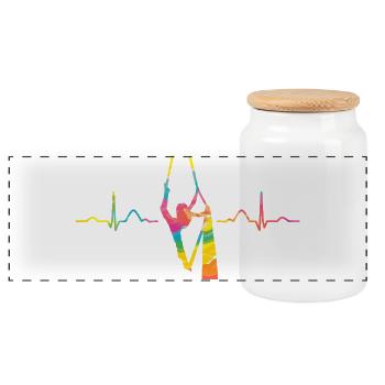Vertikaltuch Heartbeat Luftakrobatik Aerial Silk - Panorama Keksdose mit Holzdeckel - Weiß - Vorne