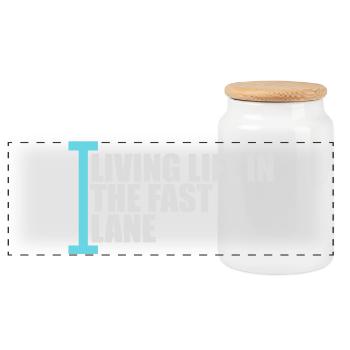 Life In The Fast Lane Float Funny Pool Saying - Panoramic Cookie Jar with Wooden Lid - white - Front