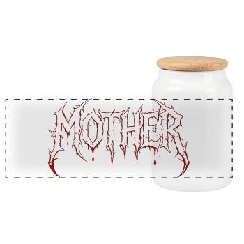 Metal Mom Rock Music Hardcore Mom Design - Boîte à biscuits avec couvercle en bois - blanc - Devant