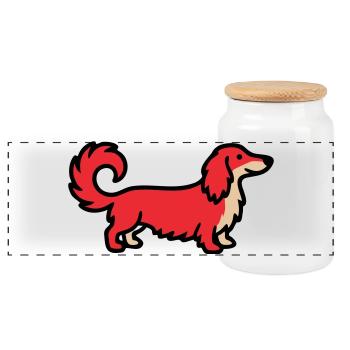 Irish Setter Retriever Red - Panoramic Cookie Jar with Wooden Lid - white - Front