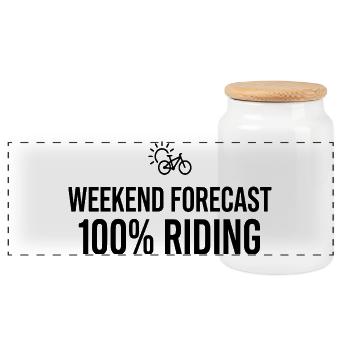 Mountainbike Fahrrad Weekend Forecast Riding - Panorama Keksdose mit Holzdeckel - Weiß - Vorne