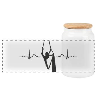 Vertikaltuch Heartbeat Luftakrobatik Aerial Silk - Panorama Keksdose mit Holzdeckel - Weiß - Vorne