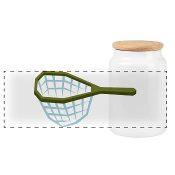Landing Net Fishing Net Fishing - Panoramic Cookie Jar with Wooden Lid - white - Front