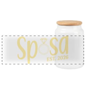 Mariée italienne 2026 - Boîte à biscuits avec couvercle en bois - blanc - Devant