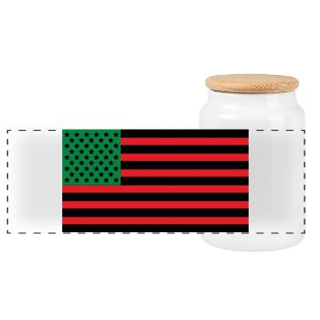 Afroamerikanische Flagge - Panorama Keksdose mit Holzdeckel - Weiß - Vorne