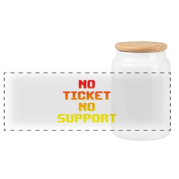 No Ticket No Support Informatiker IT Administrator - Panorama Keksdose mit Holzdeckel - Weiß - Vorne