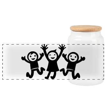 Joie des enfants - Boîte à biscuits avec couvercle en bois - blanc - Devant