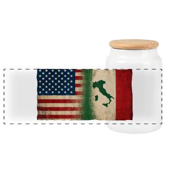 Italiens Fier Identité Amitié États-Unis Italie - Boîte à biscuits avec couvercle en bois - blanc - Devant