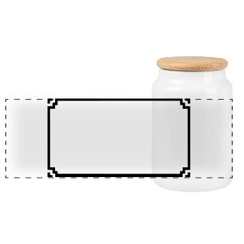 Pixel Rahmen Grafik - Panorama Keksdose mit Holzdeckel - Weiß - Vorne