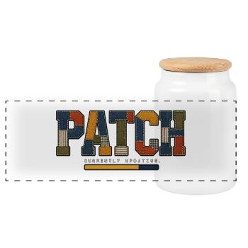 PATCH – Continuous Updating - Panoramic Cookie Jar with Wooden Lid - white - Front