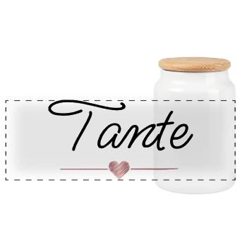 Aunt Heart Gift Family Favorite Person - Panoramic Cookie Jar with Wooden Lid - white - Front