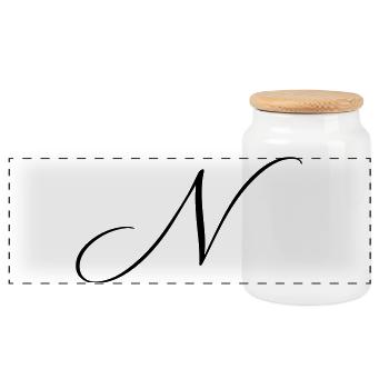 Name mit Anfangsbuchstabe N Nina Noah Nora Nico  - Panorama Keksdose mit Holzdeckel - Weiß - Vorne