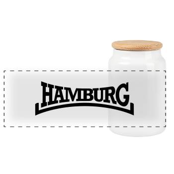 Hambourg style - Boîte à biscuits avec couvercle en bois - blanc - Devant