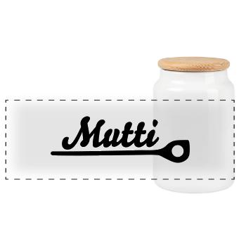 Cuisine de maman! - Boîte à biscuits avec couvercle en bois - blanc - Devant