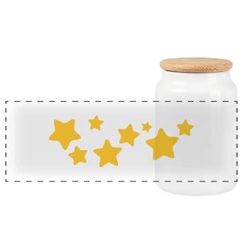 Etoiles - Boîte à biscuits avec couvercle en bois - blanc - Devant
