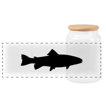fish525 - Panorama Keksdose mit Holzdeckel - Weiß - Vorne