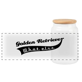 Golden Retriever - Panorama Keksdose mit Holzdeckel - Weiß - Vorne
