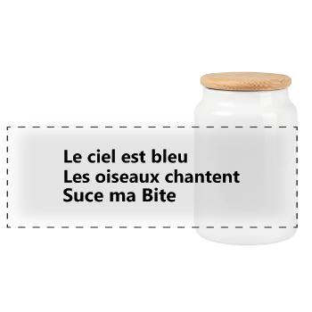 suck my dick - Panoramic Cookie Jar with Wooden Lid - white - Front