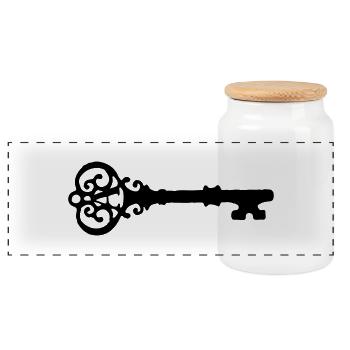 key_vintage - Panorama Keksdose mit Holzdeckel - Weiß - Vorne