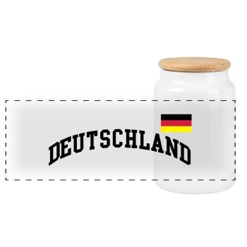 Drapeau de l’Allemagne - football football - Boîte à biscuits avec couvercle en bois - blanc - Devant