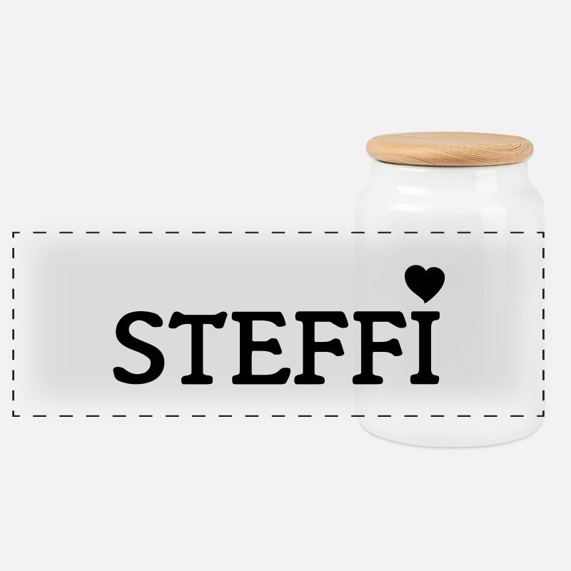 steffi_1 - Panorama Keksdose mit Holzdeckel - Weiß
