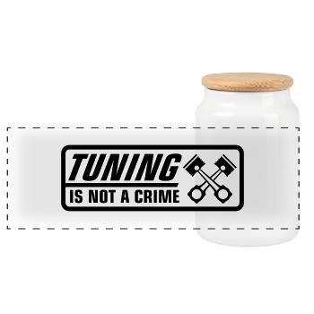 tuning_is_not_a_crime_f1 - Boîte à biscuits avec couvercle en bois - blanc - Devant