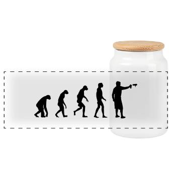 Evolution of Graffiti/ Streetart / Bombing - Panoramic Cookie Jar with Wooden Lid - white - Front