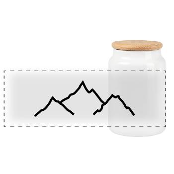 Berge - Panorama Keksdose mit Holzdeckel - Weiß - Vorne