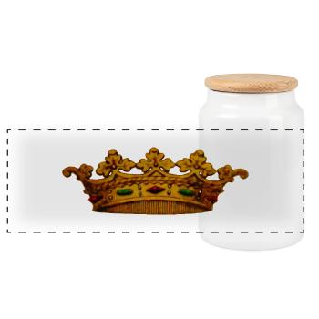 Crown 3 - Boîte à biscuits avec couvercle en bois - blanc - Devant