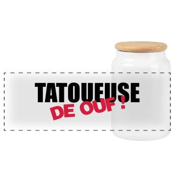 Tätowierer Tatouage Tattoo Tattooist Tatoueur - Panoramic Cookie Jar with Wooden Lid - white - Front