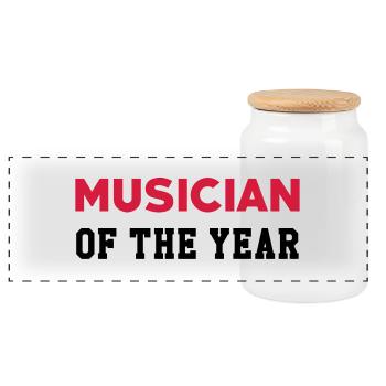 musique / musicien / music / musician - Boîte à biscuits avec couvercle en bois - blanc - Devant