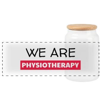 Physiotherapy Physio Krankengymnast Kiné Doctor - Panoramic Cookie Jar with Wooden Lid - white - Front