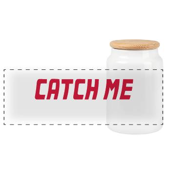 Catch me if you can - Attrape-moi - Boîte à biscuits avec couvercle en bois - blanc - Devant