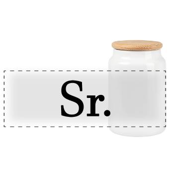 Sr. Engagement Gift Groom To Be Wedding Party - Panoramic Cookie Jar with Wooden Lid - white - Front