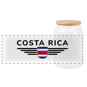 Costa Rica T-Shirt – Pura Vida Style - Panoramic Cookie Jar with Wooden Lid - white - Front