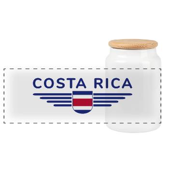 Costa Rica T-Shirt – Pura Vida Style - Panoramic Cookie Jar with Wooden Lid - white - Front