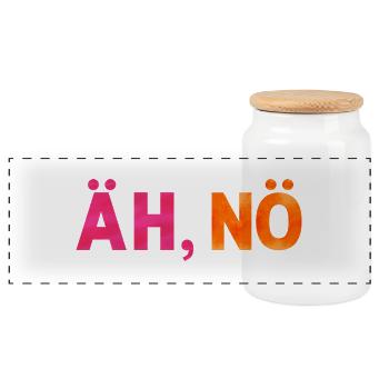 Euh, non. Euh non. Tout simplement non. Non - Boîte à biscuits avec couvercle en bois - blanc - Devant