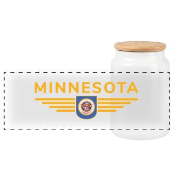 Minnesota Fan T-Shirt – Perfect for fans! - Panoramic Cookie Jar with Wooden Lid - white - Front