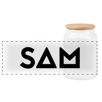 First name Samuel - Panoramic Cookie Jar with Wooden Lid - white - Front