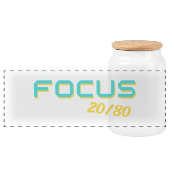Focus 2080 - Panoramic Cookie Jar with Wooden Lid - white - Front