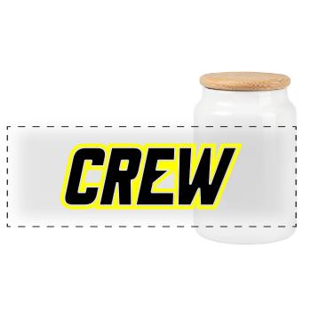 Crew - Panoramic Cookie Jar with Wooden Lid - white - Front