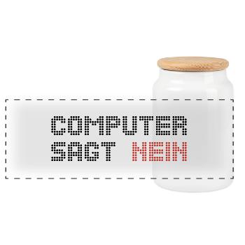 ordinateur dit pas 2 - Boîte à biscuits avec couvercle en bois - blanc - Devant