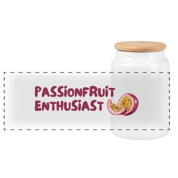 Passionsfrucht Enthusiast - Panorama Keksdose mit Holzdeckel - Weiß - Vorne