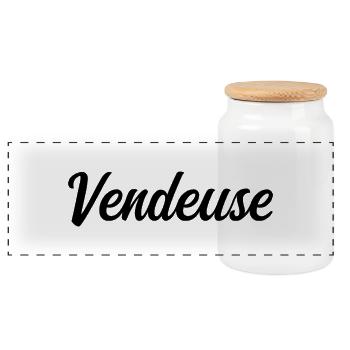 Meilleure Vendeuse Commerce Détail Magasin Pro - Boîte à biscuits avec couvercle en bois - blanc - Devant