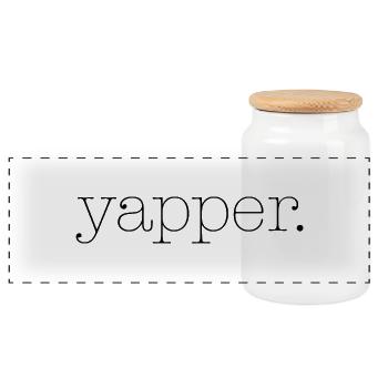 yapper - Panoramic Cookie Jar with Wooden Lid - white - Front