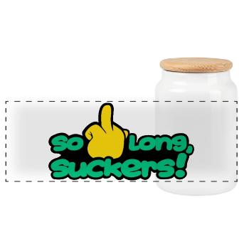 solongsuckers2_green - Boîte à biscuits avec couvercle en bois - blanc - Devant