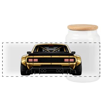 Arrière - Boîte à biscuits avec couvercle en bois - blanc - Devant